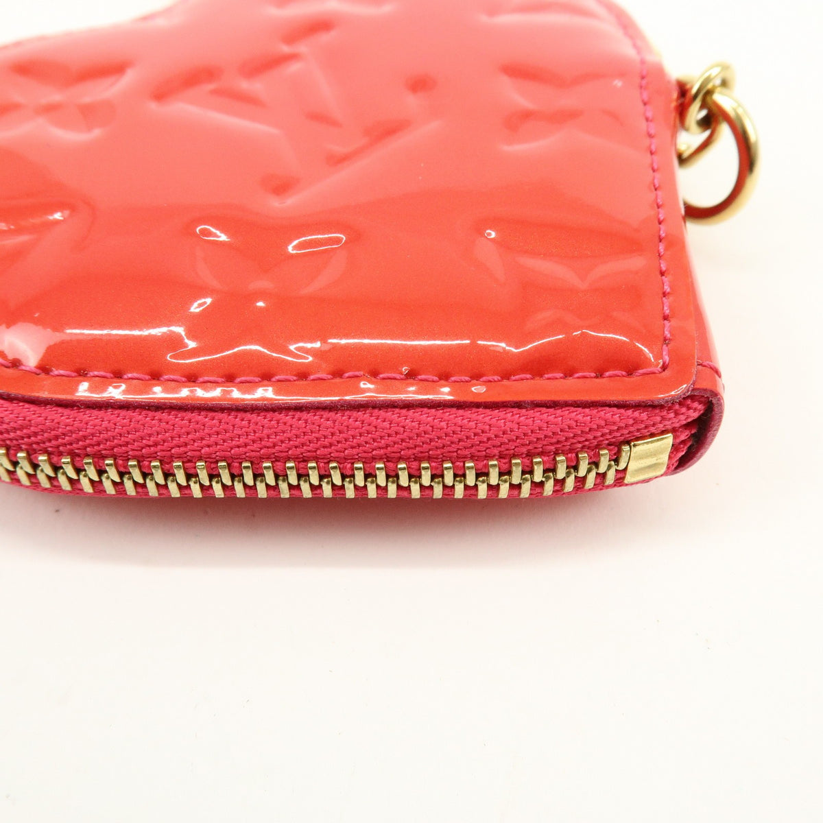 Louis Vuitton Heart Coin Purse Monogram Vernis, Pink, Patent Leather, Clutch