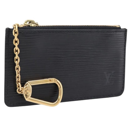 Louis Vuitton Pochette Clés Epi, Black, Leather, Wallet