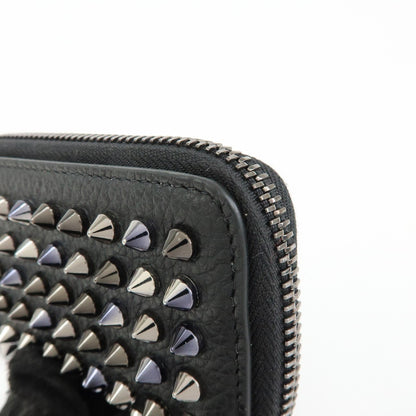 Christian Louboutin Panettone Coin Purse Spiked Leather, Black, Leather, Wallet