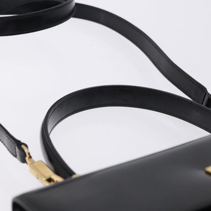 Salvatore Ferragamo Gancini Top Handle Leather, Black, Patent Leather, Handbag