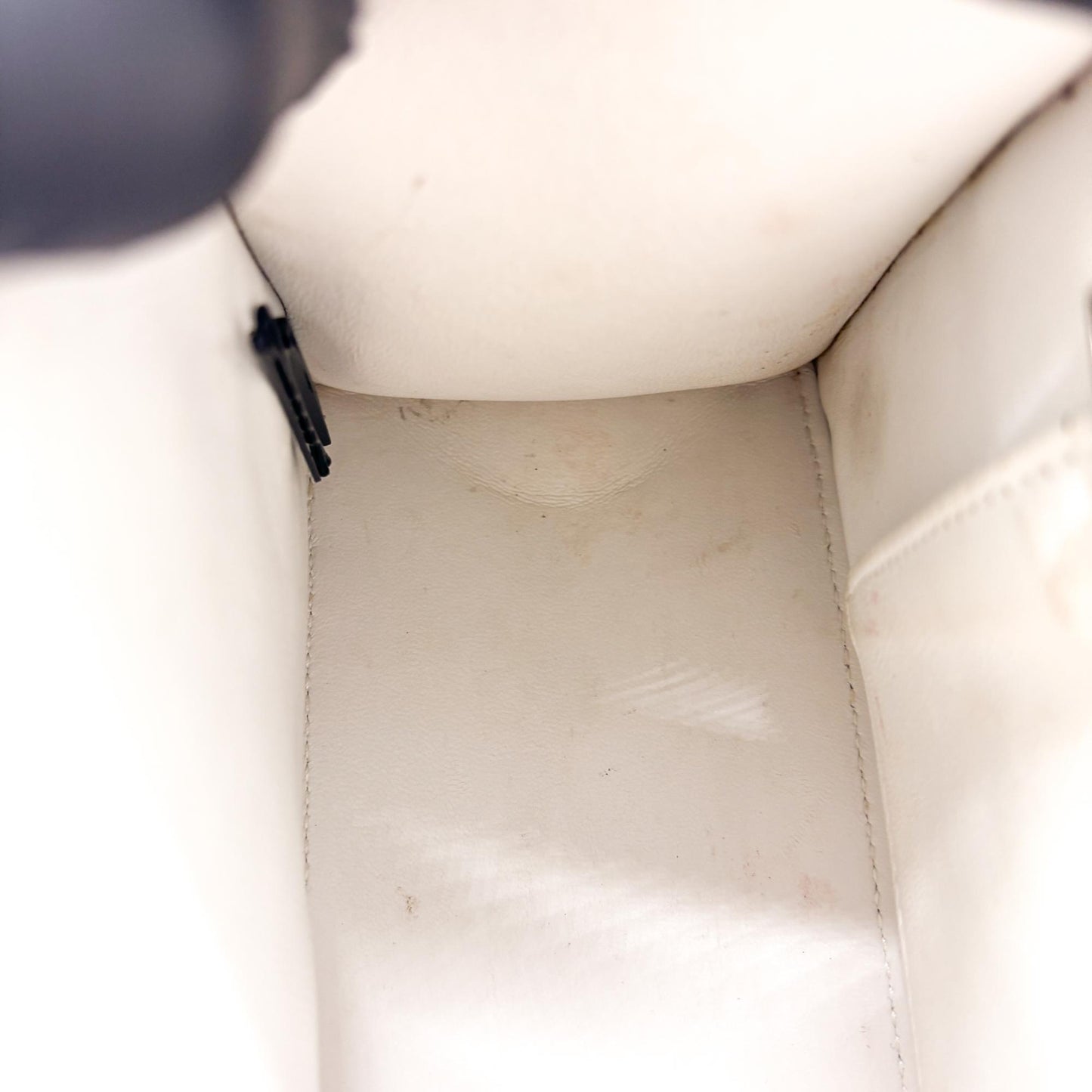 Balenciaga Hourglass Top Handle Leather, White, Leather, Handbag
