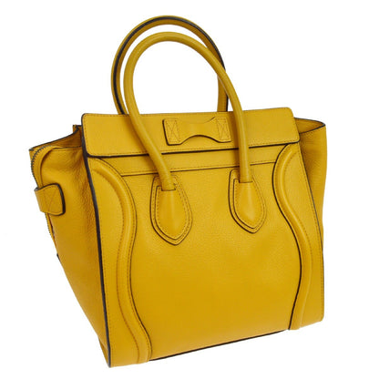 Celine Luggage Smooth Leather, Yellow, Leather, Handbag