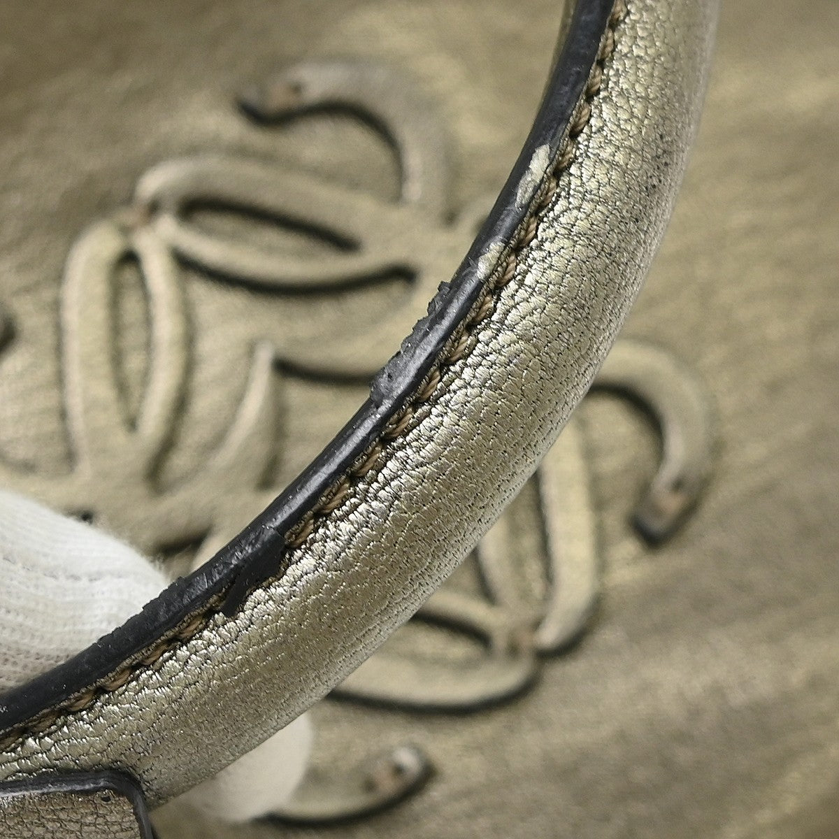 Loewe Amazona Leather, Gold, Leather, Handbag