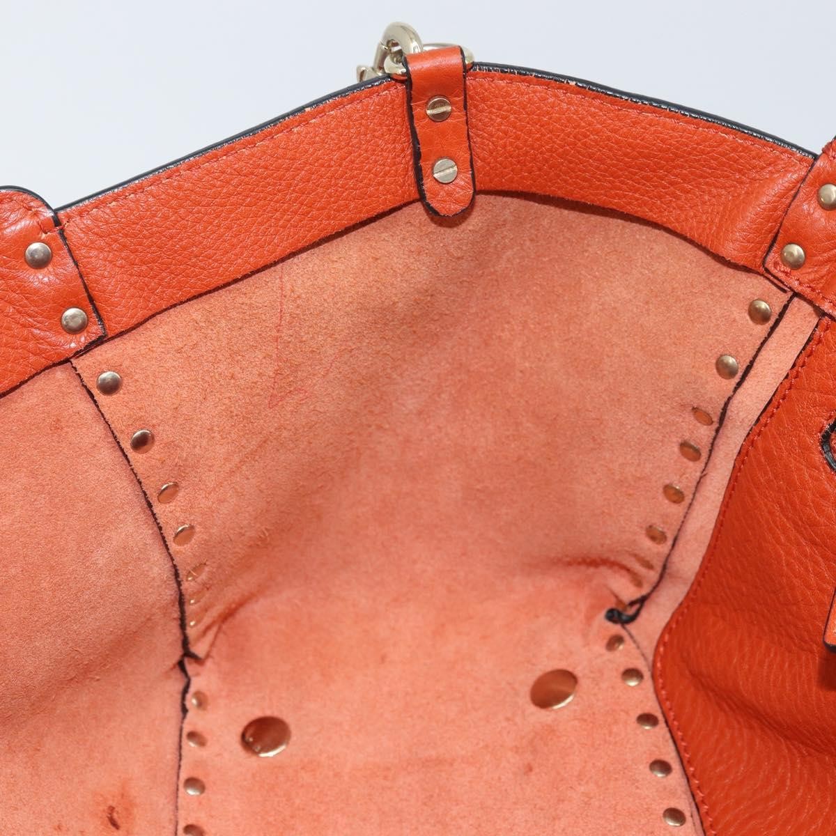 Valentino Garavani Rockstud Tote Soft Leather, Orange, Leather, Tote Bag