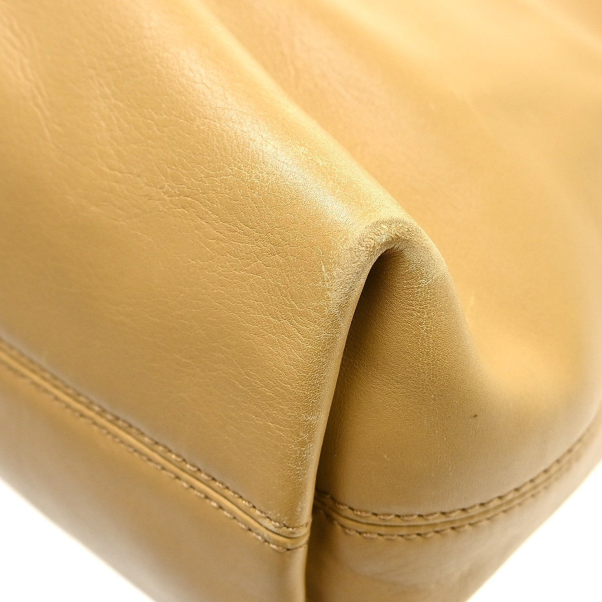 Chanel Vintage CC Logo Tote Leather, Beige, Leather, Tote Bag