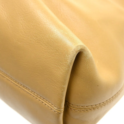 Chanel Vintage CC Logo Tote Leather, Beige, Leather, Tote Bag