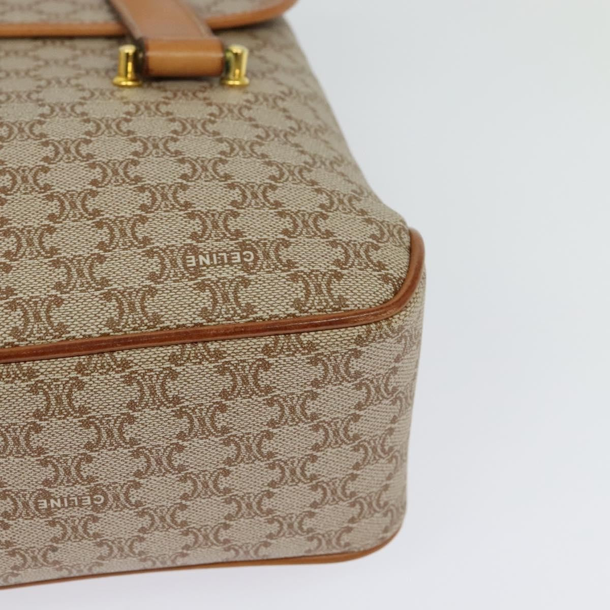 Celine Vintage Macadam Canvas and Leather, Beige, Canvas, Handbag