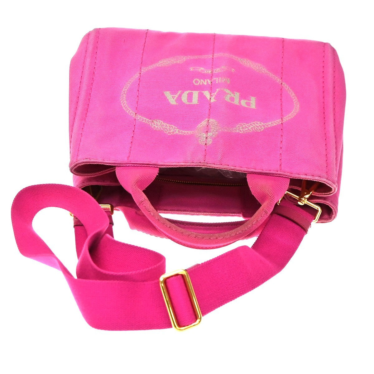 Prada Canapa Open Tote Canvas, Pink, Canvas, Tote Bag
