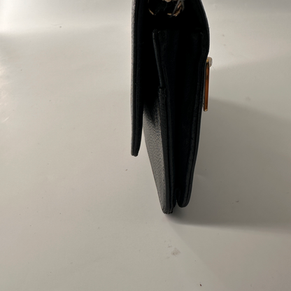 Chanel Wallet On Chain, Black, Leather, shoulder