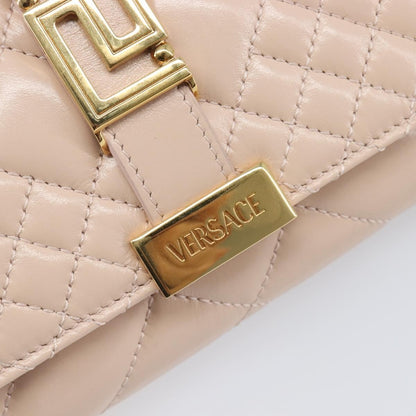 Versace Greca Goddess Convertible Clutch Leather, Pink, Leather, Shoulder Bag