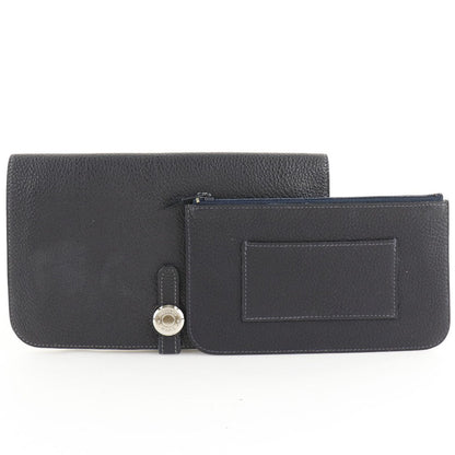 Hermès Dogon, Navy, Leather, wallet