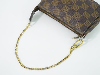 Louis Vuitton Pochette Accessoires Damier, Brown, Canvas, Clutch