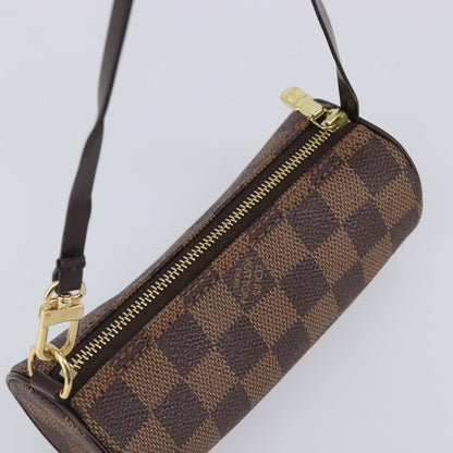 Louis Vuitton Papillon Pochette Damier Ebene, Brown, Canvas, Clutch