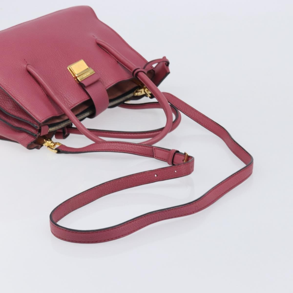 Miu Miu Madras Convertible Compartment Leather, Pink, Leather, Tote Bag