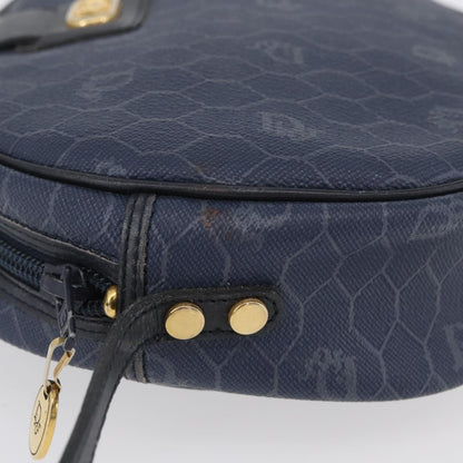 Christian Dior Vintage Honeycomb Canvas, Navy, Canvas, Shoulder Bag