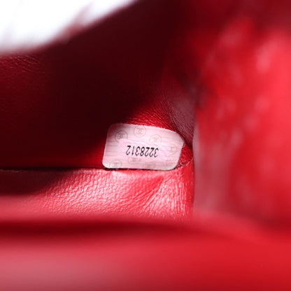 Chanel Vintage Classic Double Flap Bag Quilted Wool, RED, COTTON, Shoulder bag