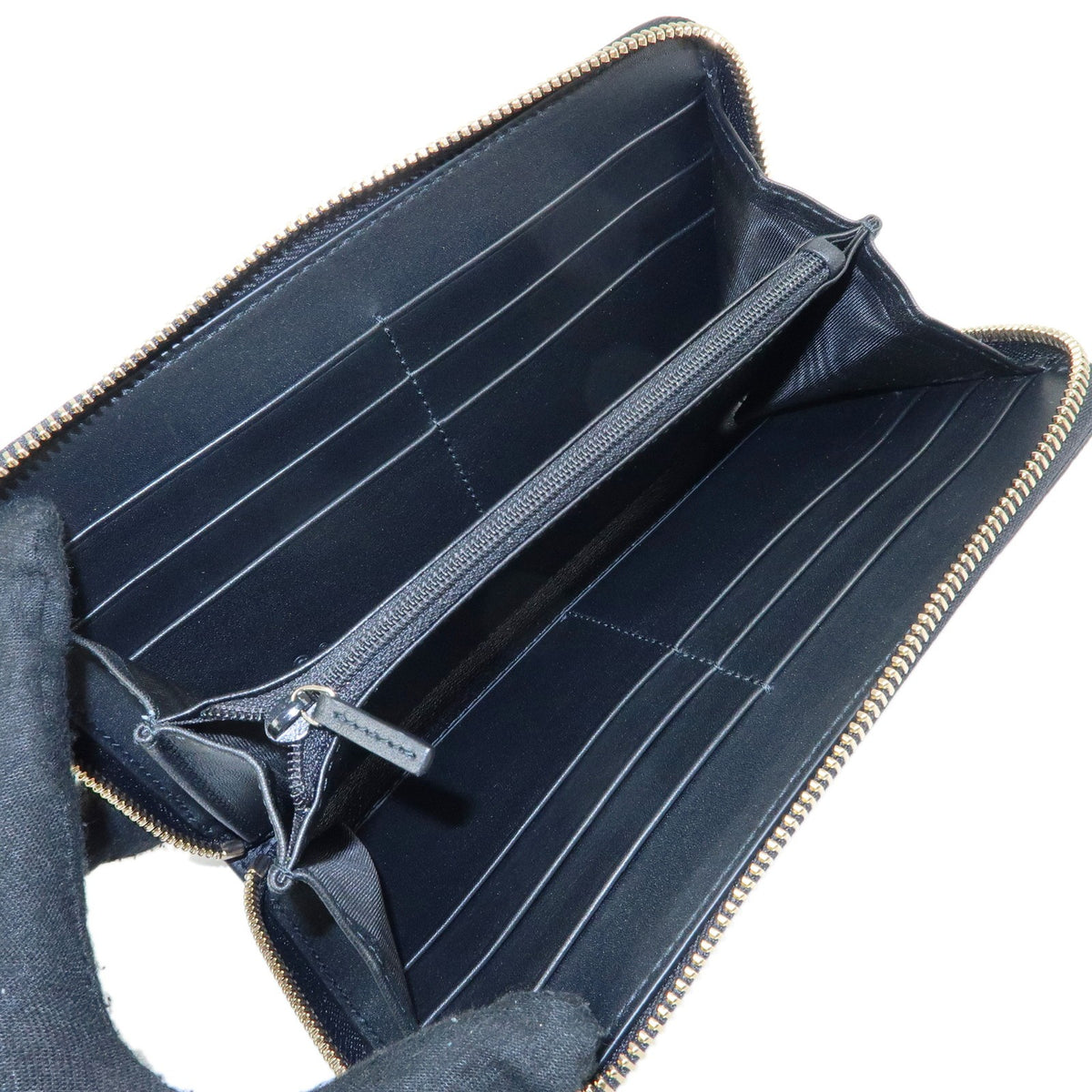 Gucci Zip Organizer Microguccissima Leather, Black, Leather, Wallet
