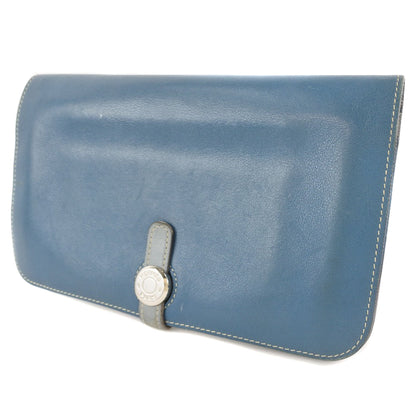 Hermès Dogon, Blue, Leather, wallet