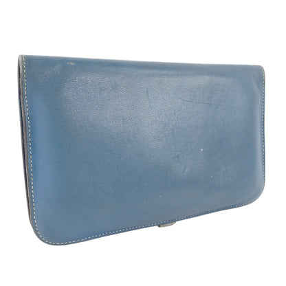Hermès Dogon, Blue, Leather, wallet