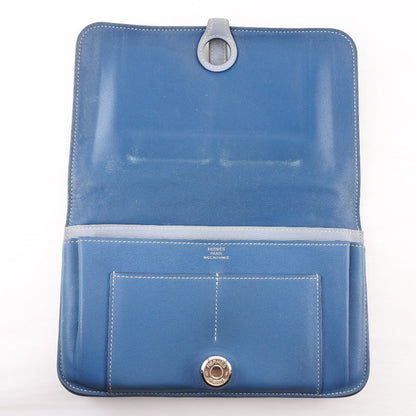 Hermès Dogon, Blue, Leather, wallet