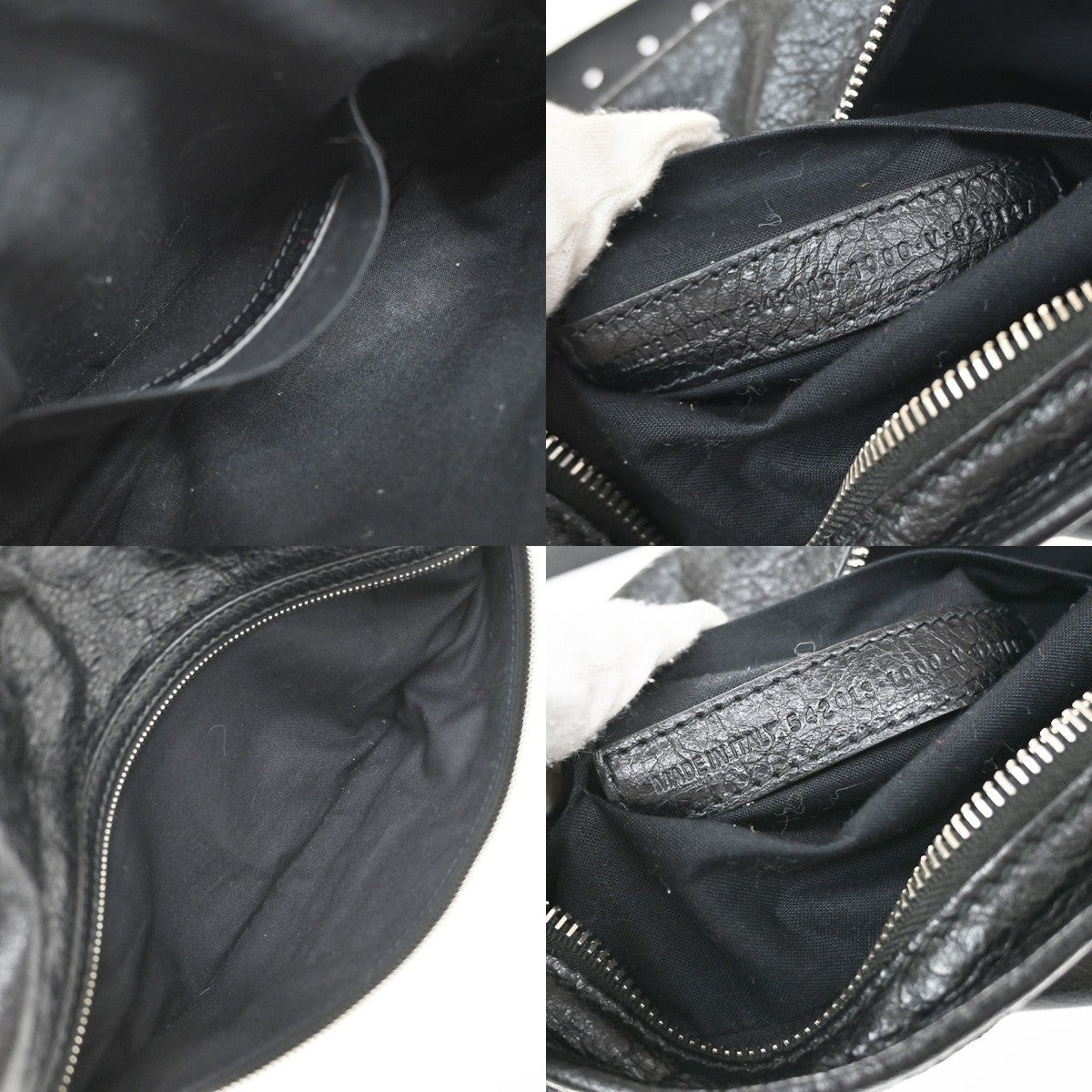 Balenciaga Neo Lift Classic Studs Waist Leather, Black, Leather, Shoulder Bag