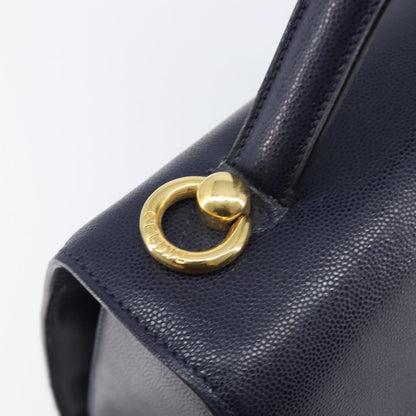 Celine Handbag Leather, Navy, Leather, Handbag