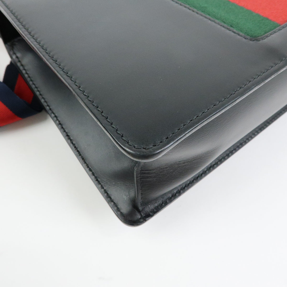 Gucci Sylvie Leather, Black, Leather, Shoulder Bag
