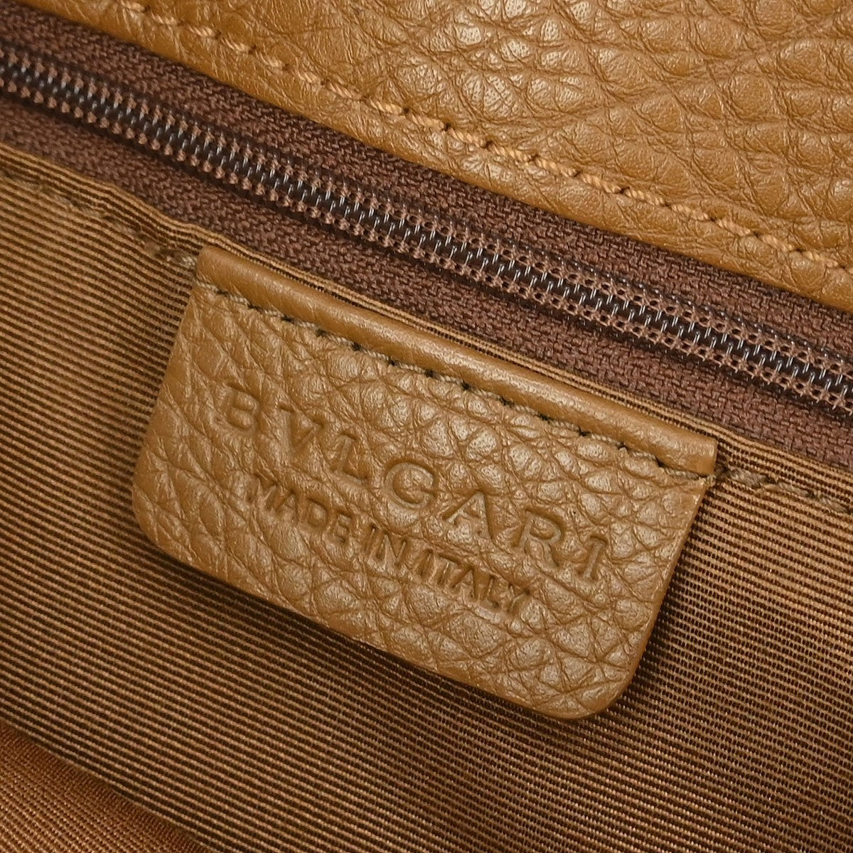 Bvlgari Logomania Canvas, Brown, Canvas, Handbag