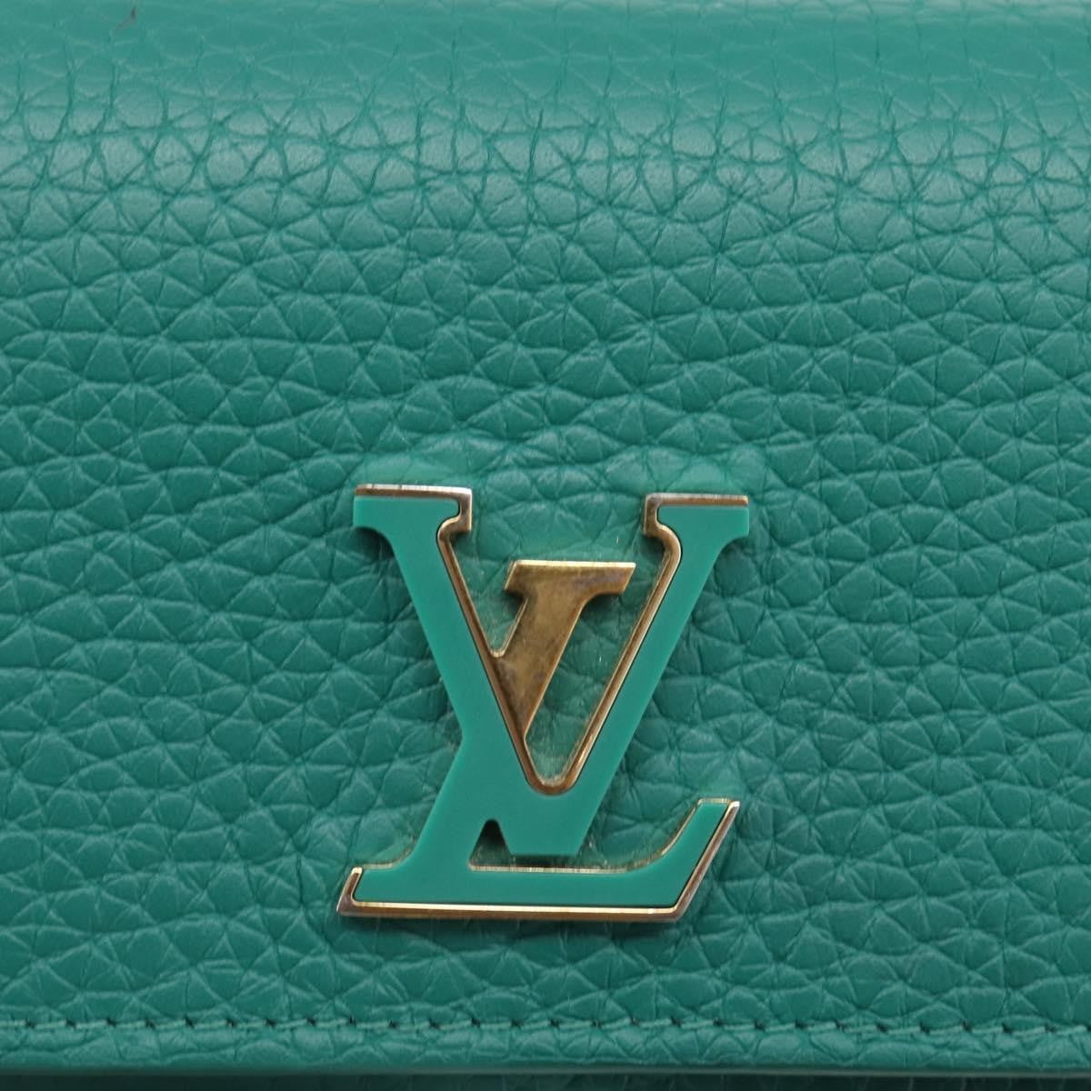Louis Vuitton Capucines Leather, Green, Leather, Wallet