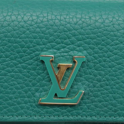 Louis Vuitton Capucines Leather, Green, Leather, Wallet