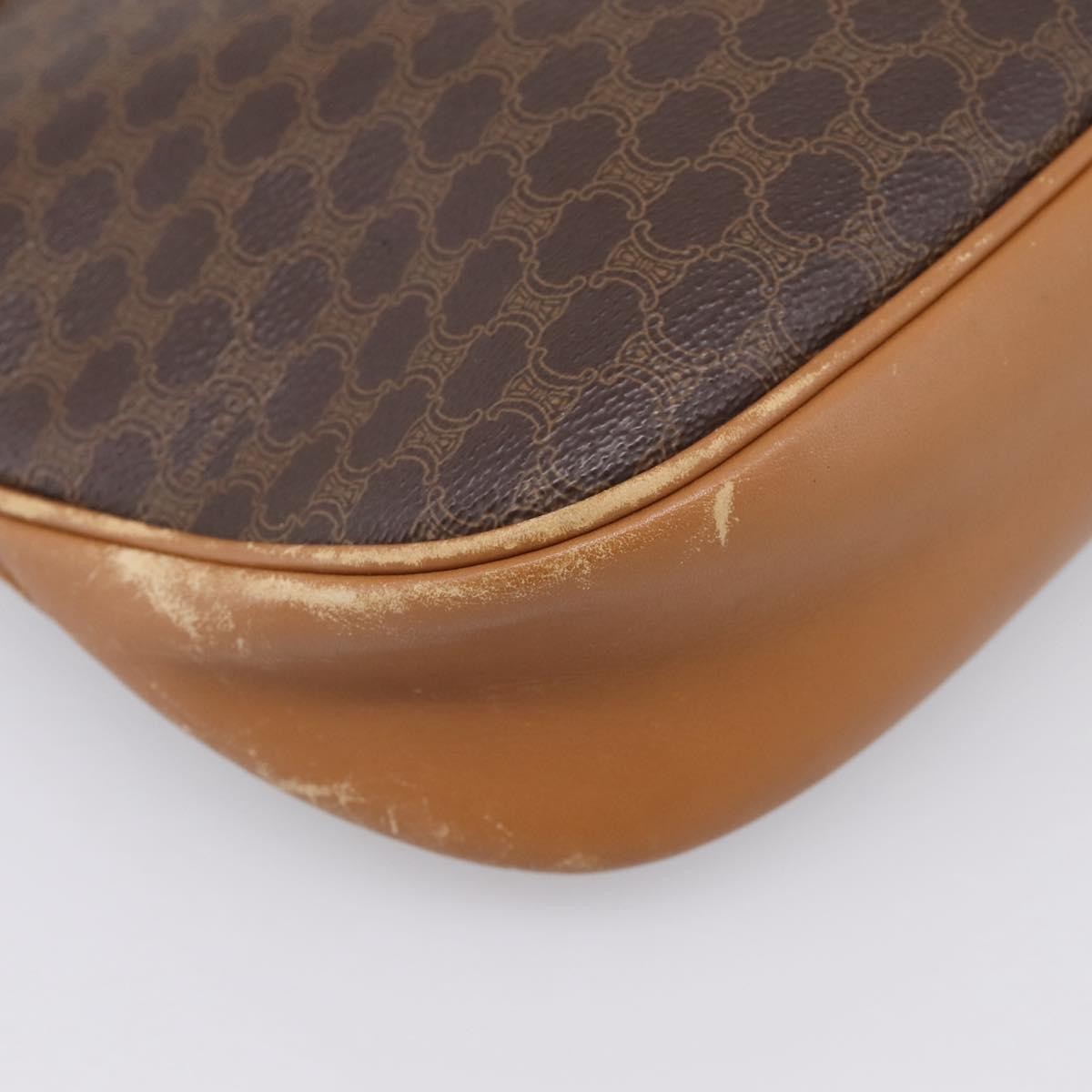 Celine Macadam Shoulder Canvas, Brown, Canvas, Crossbody Bag
