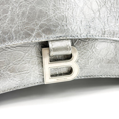Balenciaga Crush Charm Chain Flap Leather, Silver, Leather, Handbag