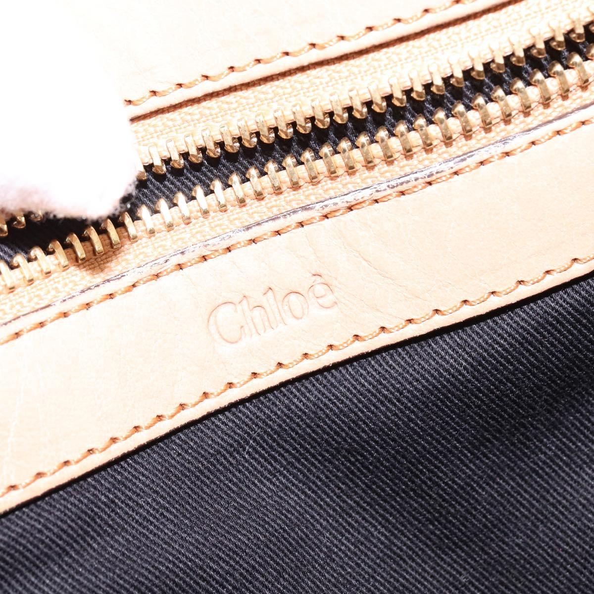 Chloe Ethel Leather, Beige, Leather, Handbag