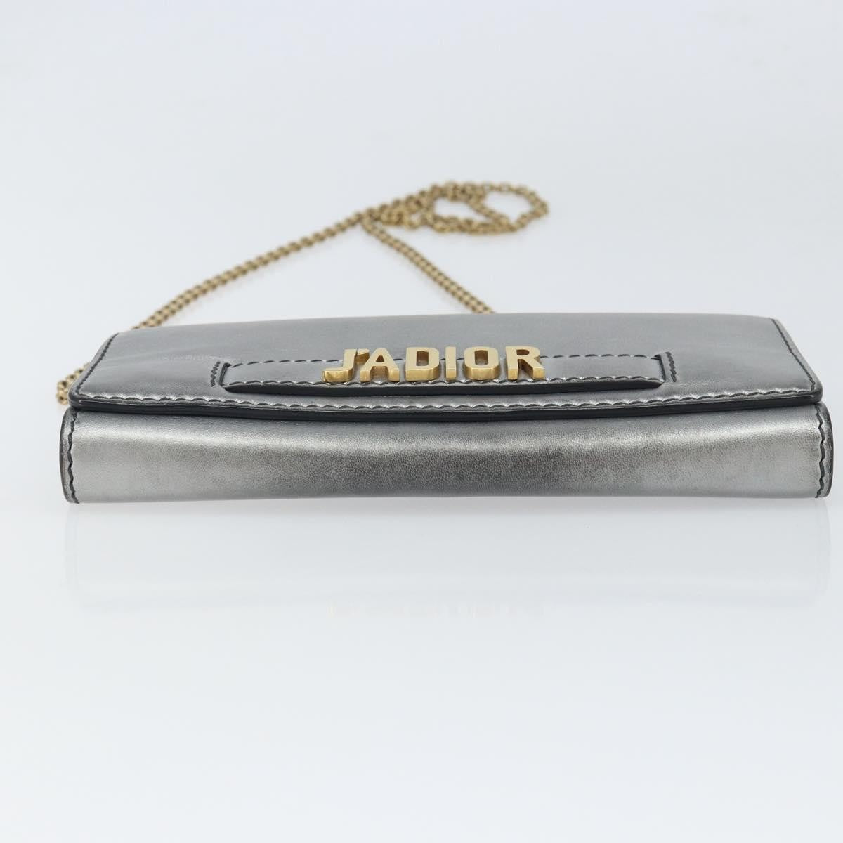Christian Dior J'Adior Croisiere Chain Leather, Silver, Leather, Clutch