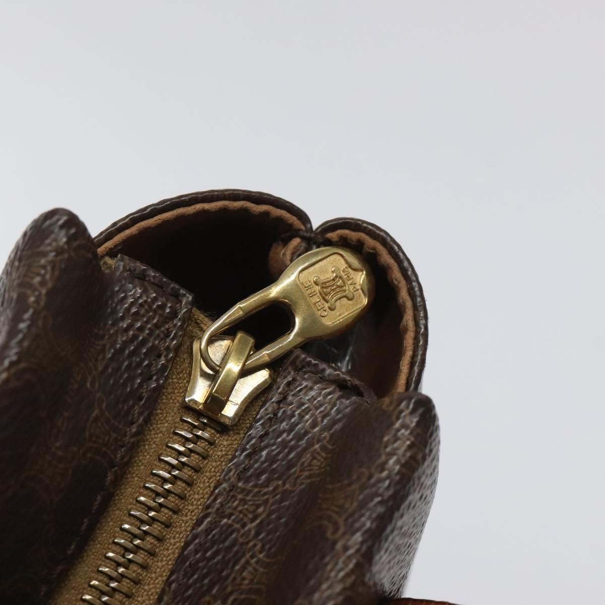 Celine Macadam Canvas, Brown, Canvas, Tote Bag