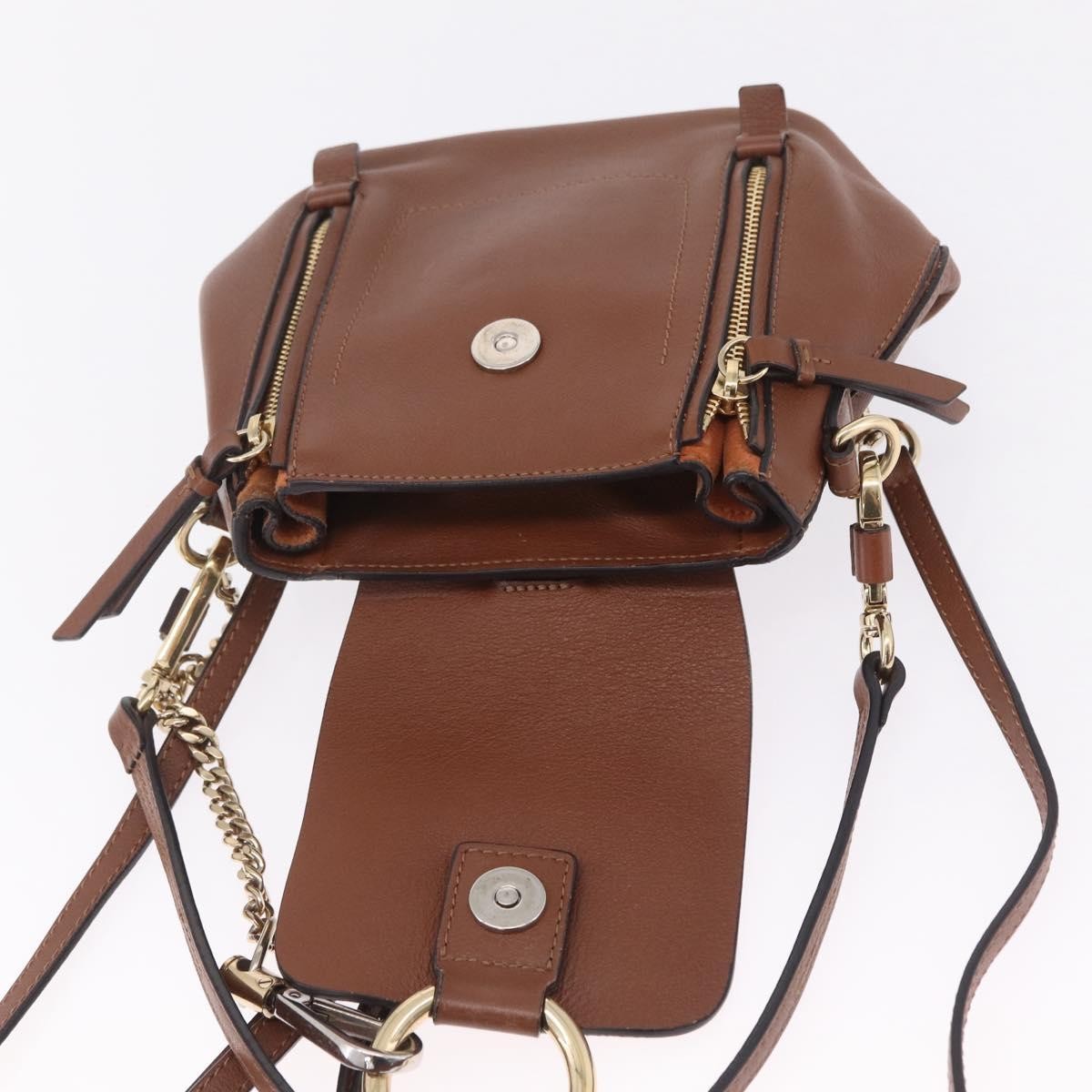 Chloe Faye Quilted Leather, Brown, Leather, Shoulder Bag