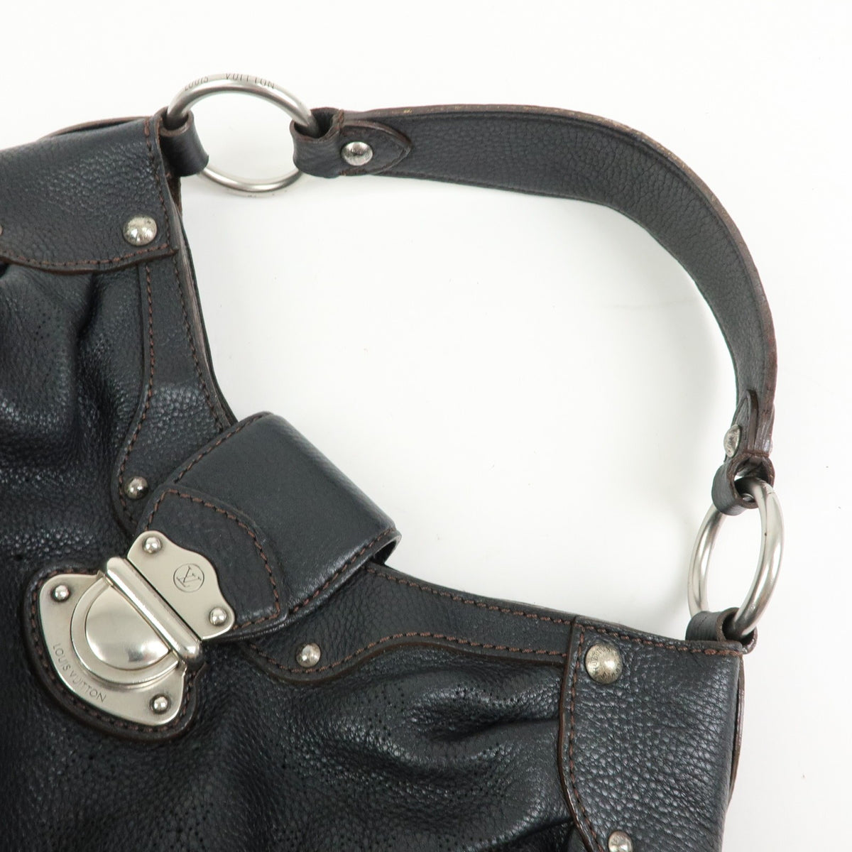 Louis Vuitton Solar Mahina Leather, Black, Leather, Handbag