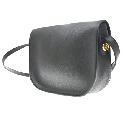 Christian Dior Vintage Honeycomb Flap Coated Canvas, Black, Canvas, Shoulder Bag