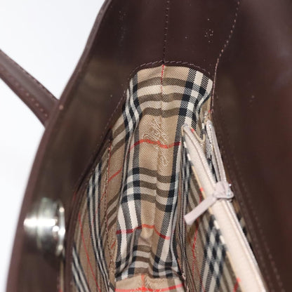 Burberry Nova check Leather, Brown, Leather, Handbag