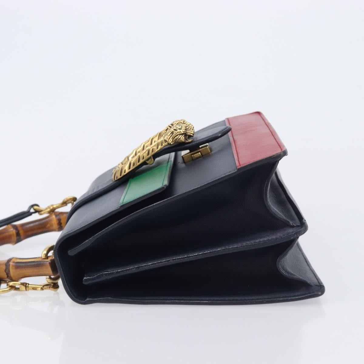 Gucci Dionysus Bamboo Top Handle Leather, Navy, Leather, Handbag
