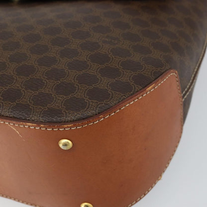 Celine Vintage Macadam Canvas, Brown, Canvas, Handbag
