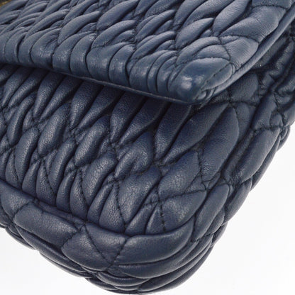 Miu Miu Crystal Clutch Matelasse Leather, Navy, Leather, Clutch