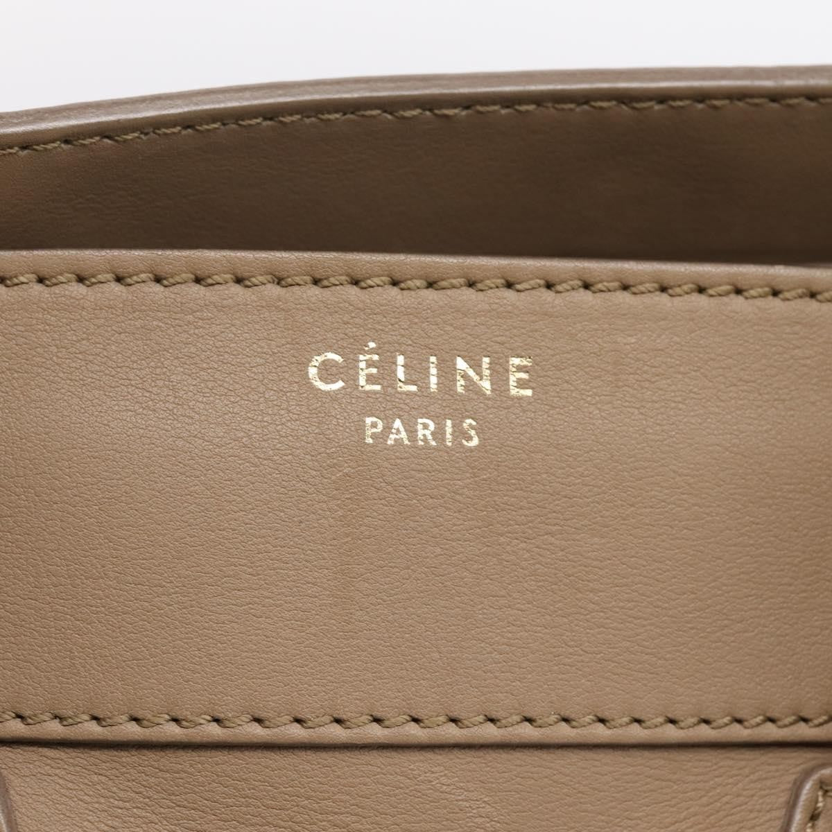 Celine Shopper Luggage Leather, Beige, Leather, Handbag