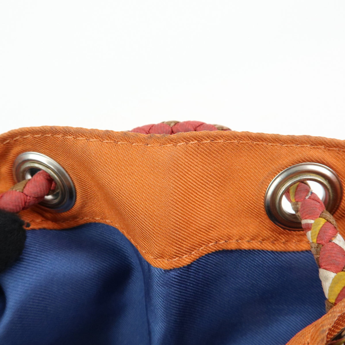 Hermes Soie Cool Printed Silk and Calfskin, Orange, Silk, Handbag