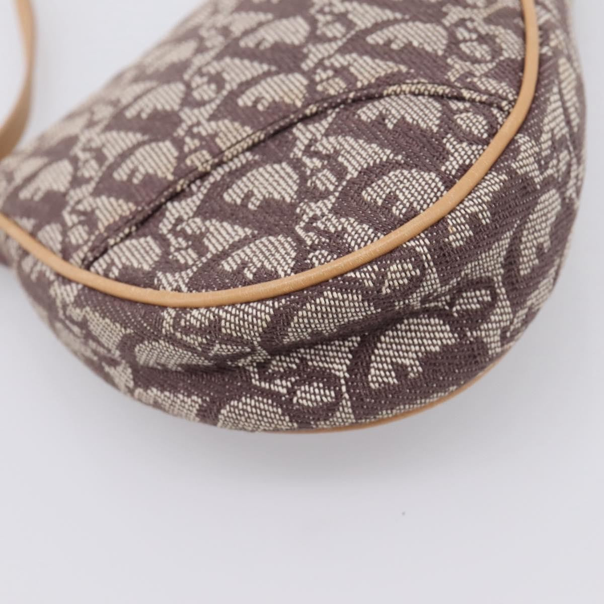 Christian Dior Vintage Saddle Bag Canvas, Brown, Canvas, Clutch