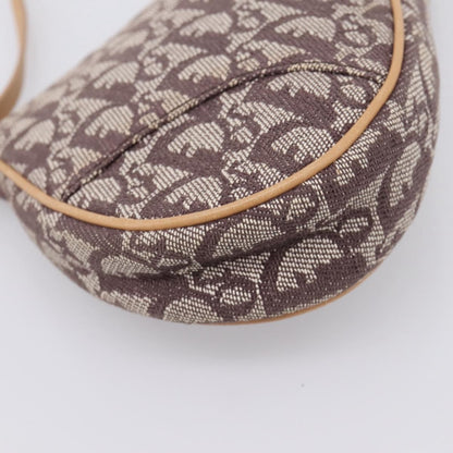 Christian Dior Vintage Saddle Bag Canvas, Brown, Canvas, Clutch