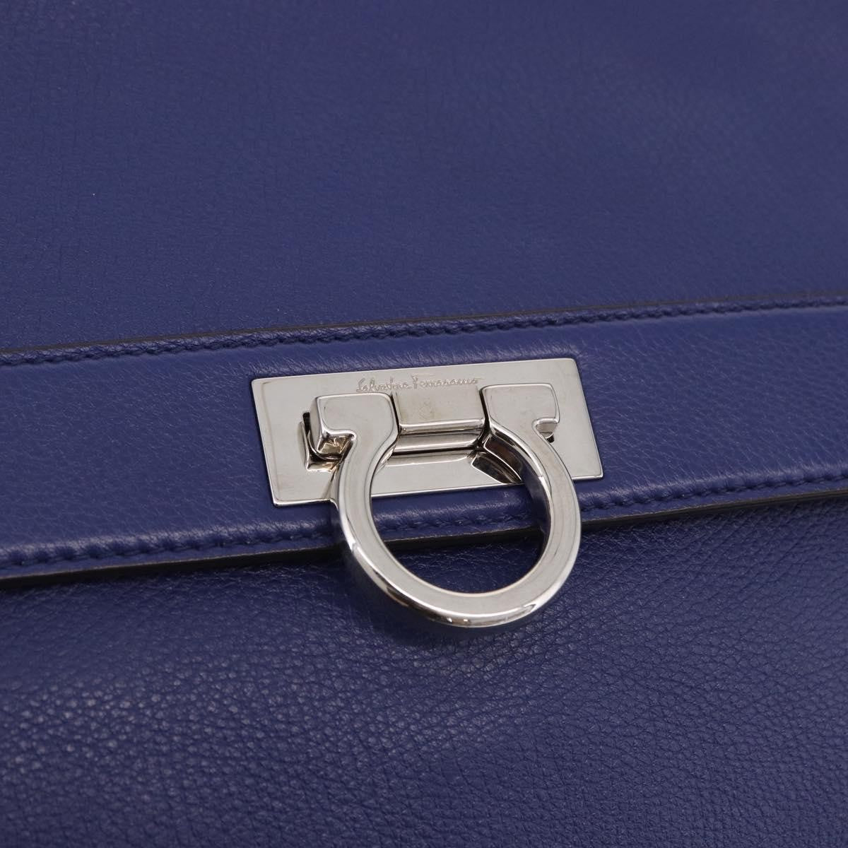 Salvatore Ferragamo Sofia Satchel Leather, Blue, Leather, Handbag