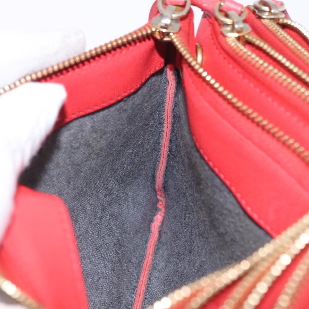 Celine Trio Leather, Red, Leather, Crossbody Bag