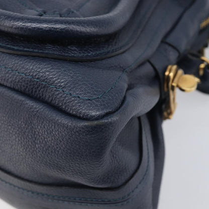 Chloe Paraty Top Handle Leather, Navy, Leather, Handbag