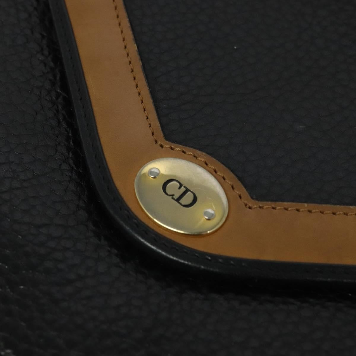 Christian Dior Vintage CD Flap Leather, Black, Leather, Shoulder Bag